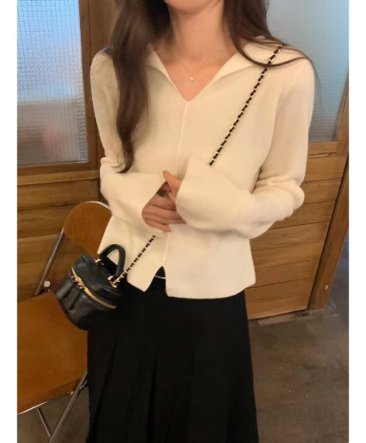 新款针织开衫女V领宽松显瘦长袖叠穿上衣,针织衫/毛衣,半城羊绒
