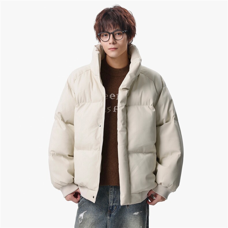 新款冬季羽绒立领PU皮棉服棉袄韩版宽松外套A436-2522-P80,男装棉衣,电商A436