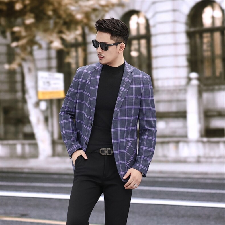 男士格纹西装春装新款西服外套7816P155258,男装西服套装,电商D225-1