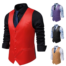 男士纯色婚庆礼服马甲英伦休闲修身舞台服装M72，男装背心/马甲，星座1314