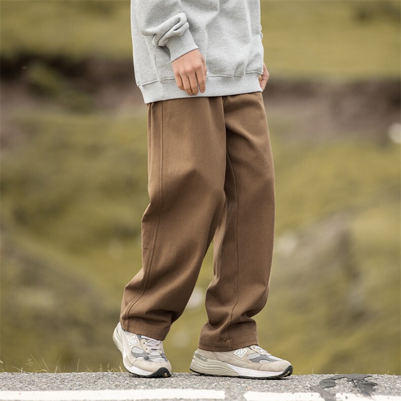 直筒微廓宽松休闲裤男2025秋冬质感斜纹复古长裤K2214-P60控98,男装休闲裤,电商A362