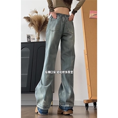 xz905-Z093#特P38美式高街宽松阔腿牛仔裤，男装牛仔裤，星座905