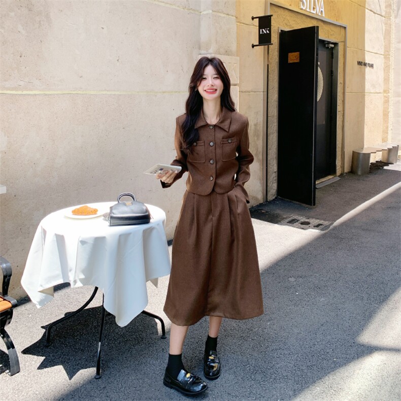 2026秋季新款现货轻熟风复古高级气质两件套套装P185K278,女装套装/套裙,2D146