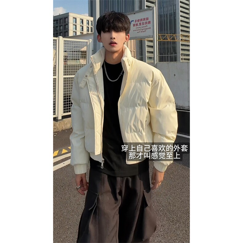 经典短款设计舒适港风文艺上衣秋冬新款个性时髦棉衣HY875P95,男装棉衣,电商A102B