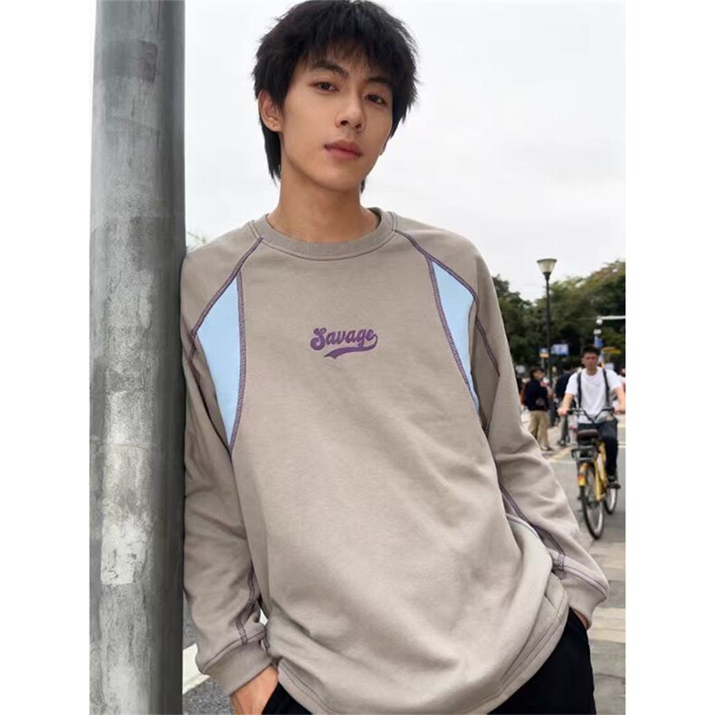 高品山系户外情侣玉米格暖绒拼色抗菌抗静电卫衣男女A1188-P65,男装卫衣,星座1505