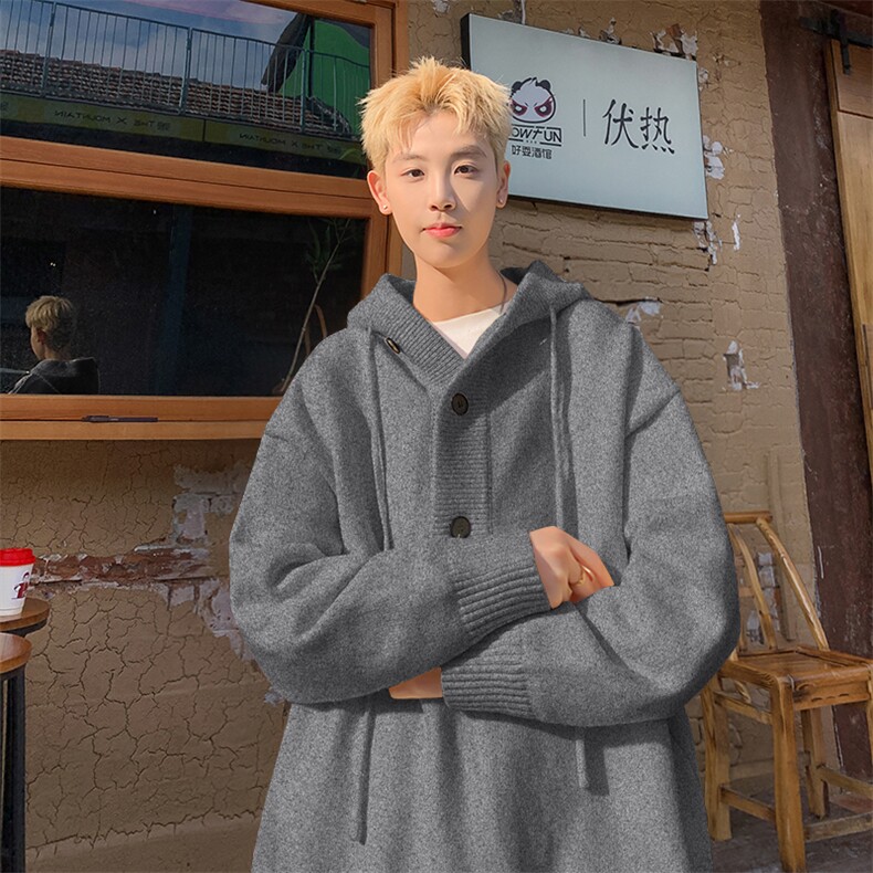 超好看连帽毛衣男士半开衫针织衫男潮牌情侣套头上衣-控99，男装针织衫/毛衣，星座310A-3