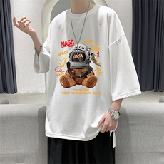 春夏季七分袖t恤男大码五分袖男短袖中袖Q11281-P30，男装T恤，电商A040