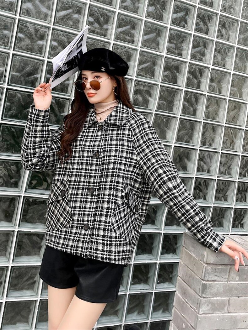 冬季格子外套，其它，樱·之秀