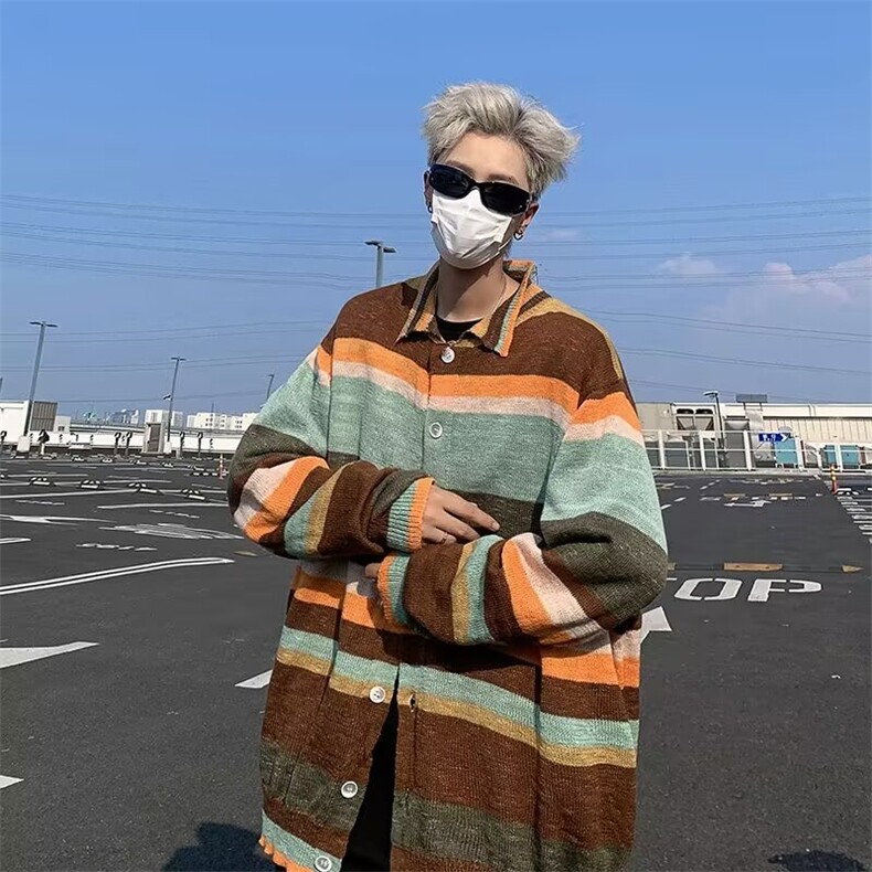 美式毛衣男慵懒风休闲针织衫 M5685 P58图片