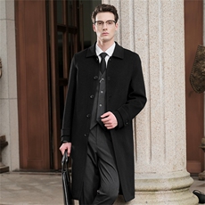 2025年秋季新款百搭男士翻领长坤款大衣，男装毛呢大衣，牧绒家园高端店