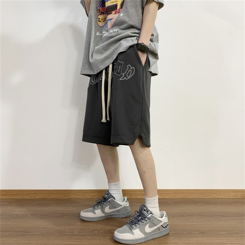 夏季ins潮牌宽松休闲运动五分裤高街西海岸刺绣短裤男K3091-P30,男装休闲裤,星座512-2