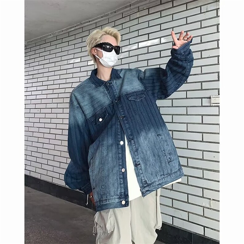 牛仔外套男春季高街潮牌宽松百搭青少年潮流W092-P68,男装夹克,星座1109-3
