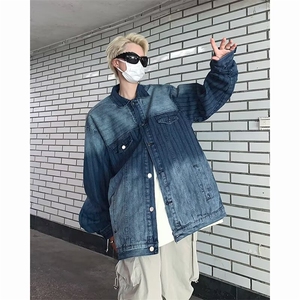 牛仔外套男春季高街潮牌宽松百搭青少年潮流W092-P68图片