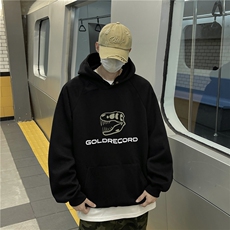 美式440克华棉纽扣印花连帽卫衣秋冬直播潮男棉套头外套GW01A-P65，女装短外套，星座216(原A116)