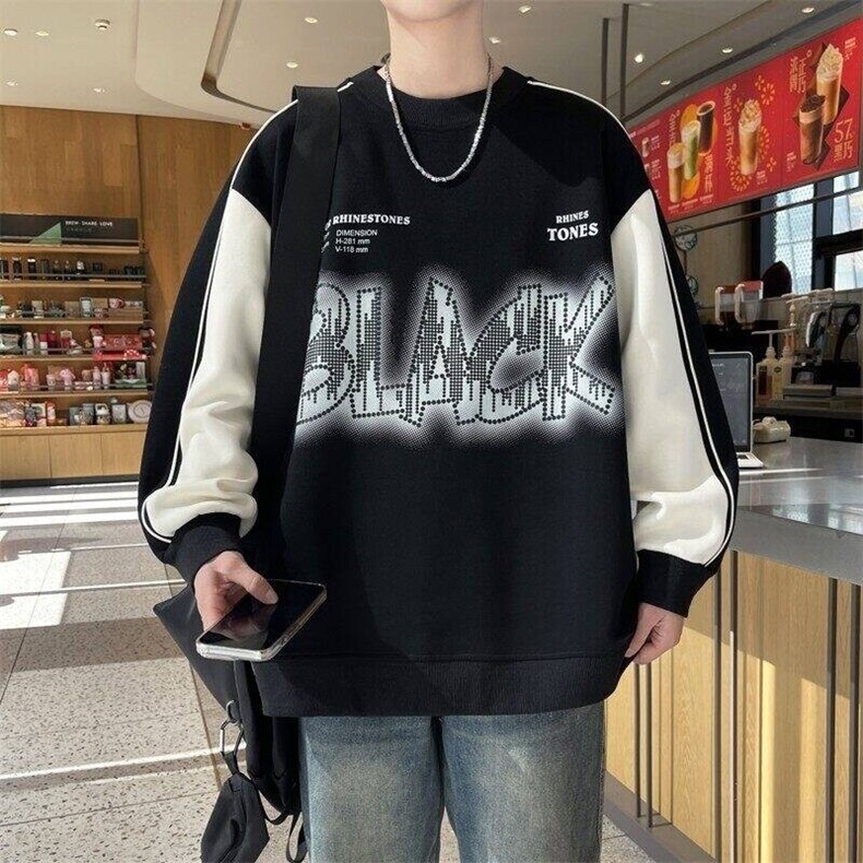 W25205-特P40港风学生青少年外套春秋时尚休闲卫衣男打底衫图片