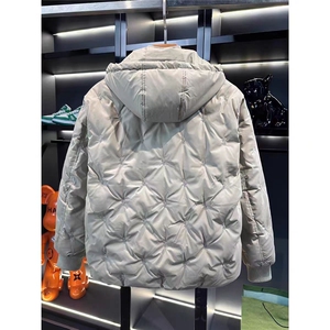 (网图)欧货高级感刺绣白鸭绒轻奢连帽重工艺羽绒服 313B-P90-P190图片