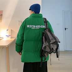 新款男百搭设计感纯色情侣港风棉衣M068B-P90控148，男装棉衣，星座717