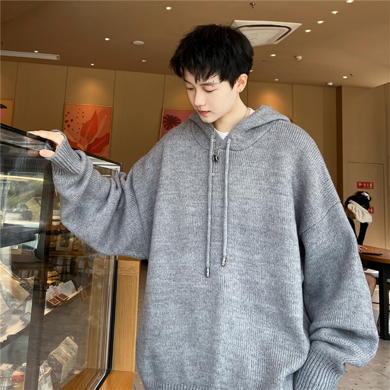 特P50控8898高品秋冬季连帽毛衣男慵懒风针织衫毛衣外套MYL01,男装针织衫/毛衣,电商B370