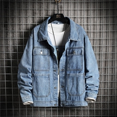 JK829-p70M-5X网格ins牛仔夹克绣花破洞大码男日系CITYBOY，男装夹克，星座103A