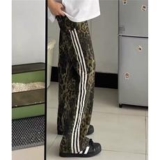 美式复古豹纹牛仔裤男高街潮牌宽松阔腿工装裤513ACK2422P42，男装牛仔裤，星座513A