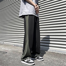 冰丝坠感休闲裤男女直筒个性显高长裤子KK428/P35，男装休闲裤，电商D202-1