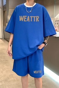 ！2025夏季新款男士华夫格短袖套装学生一套HTZ96P50图片