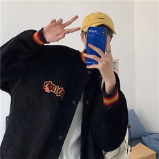 灯芯绒美式棒球服男春秋季大码外套潮流ins韩版潮牌百搭宽松夹克，男装夹克，星座1210-1
