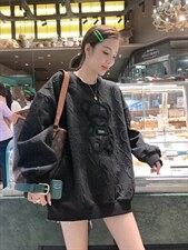 面料压花小熊卫衣，女装卫衣/绒衫，一杭