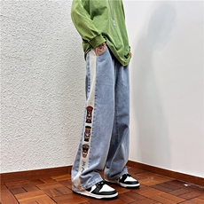 k1026-p50-控68M-5XL港风高阶黄泥黑暗宽松牛仔裤，男装牛仔裤，星座116