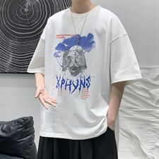 2025夏季原创设计港风潮流美式宽松休闲T恤B266-DX03-P30，男装T恤，星座B257-1