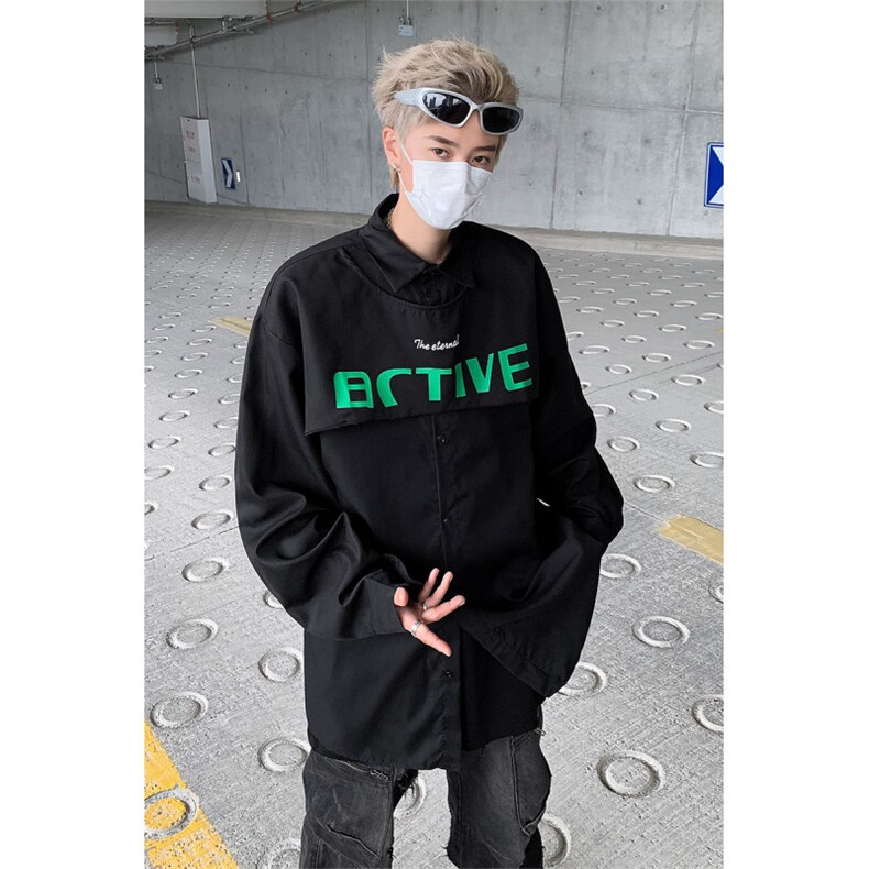 男装衬衫24春季韩版印花长袖衬衫男士痞帅衬衣XZ514-2-202413-P78,男装衬衫,星座514-2(原B239)