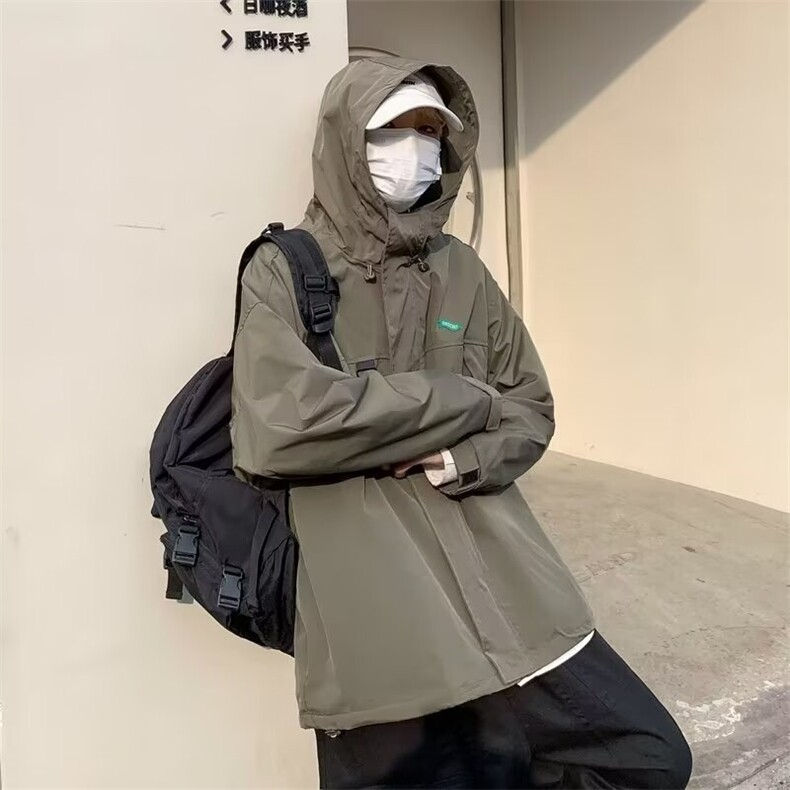 男士外套秋冬潮牌日系cityboy工装登山服连帽冲锋夹克W50222-p55,男装夹克,星座1008