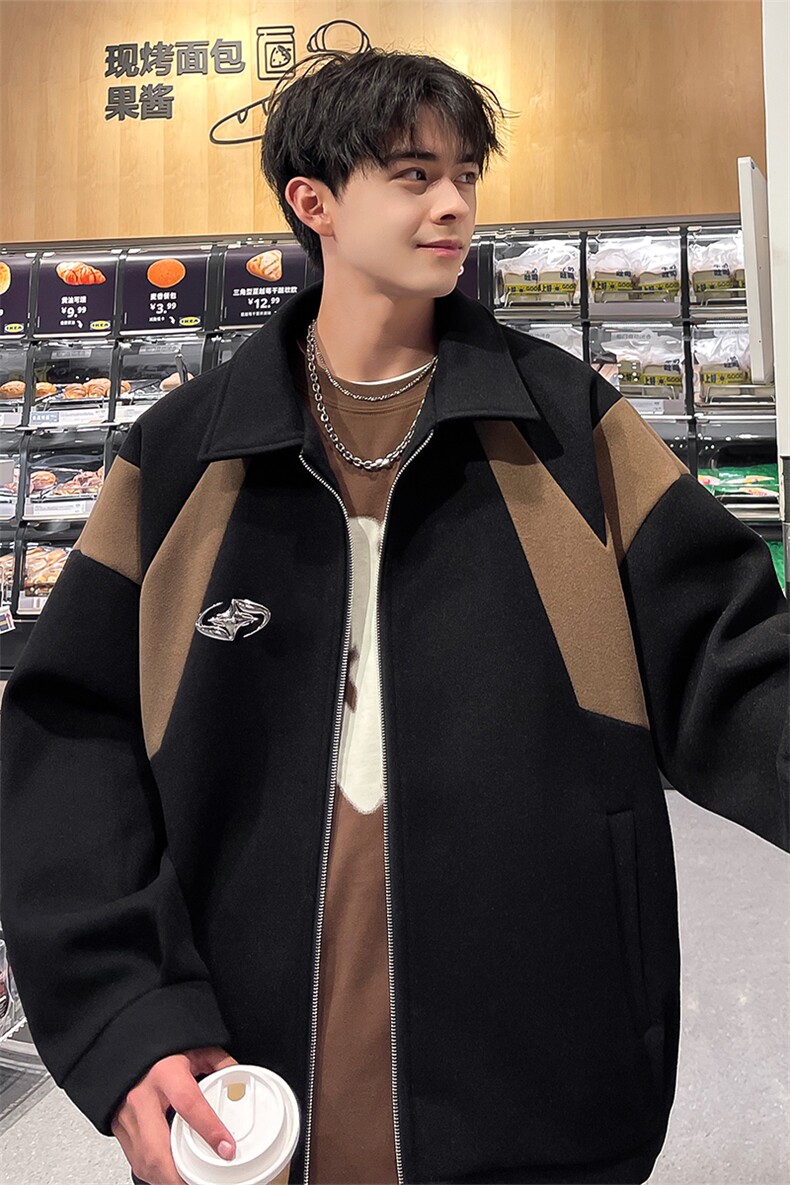 男装夹克2026秋冬季新款呢料毛呢大衣男生外套XZ514-2-F591-P115,男装夹克,星座514-2(原B239)