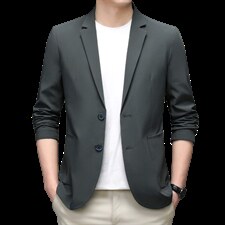 长袖翻领男士休闲西服2023秋季时尚搭配西装外套中年商务爸爸装，男装西服，电商B212（原钱塘6029）