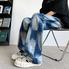 扎染渐变牛仔裤男春秋美式高街复古小众设计感ins裤子RK2192-P45，男装牛仔裤，星座412-3
