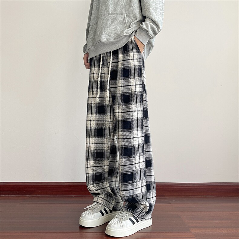 YK86117-P45聚酯纤维新款美式高街格子长裤,男装休闲裤,电商A086-1