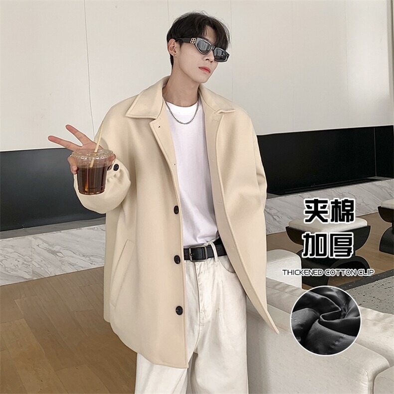 秋冬新款韩版呢料大衣外套男休闲百搭中长款风衣-A1003TP95控128,男装风衣,电商B241