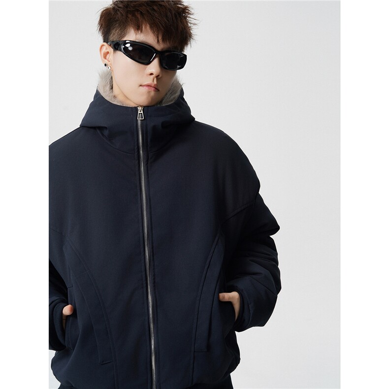 MY256-特p95控158座山雕聚酯连帽毛领冬装面包服外套棉袄衣图片
