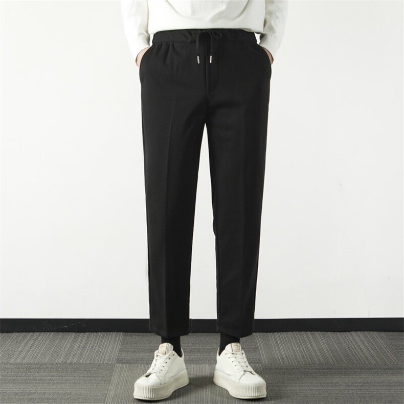 店主风秋冬季毛呢裤子男士修身小脚休闲直筒加厚九分小西裤XM3，男装西裤，星座1116A-2（原606A-1）