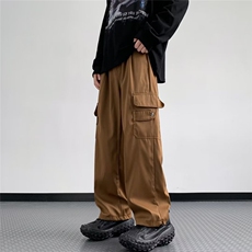美式复古工装裤子男夏季潮牌多口袋阔腿休闲裤宽松直筒K7138-P40，男装休闲裤，星座1109-3