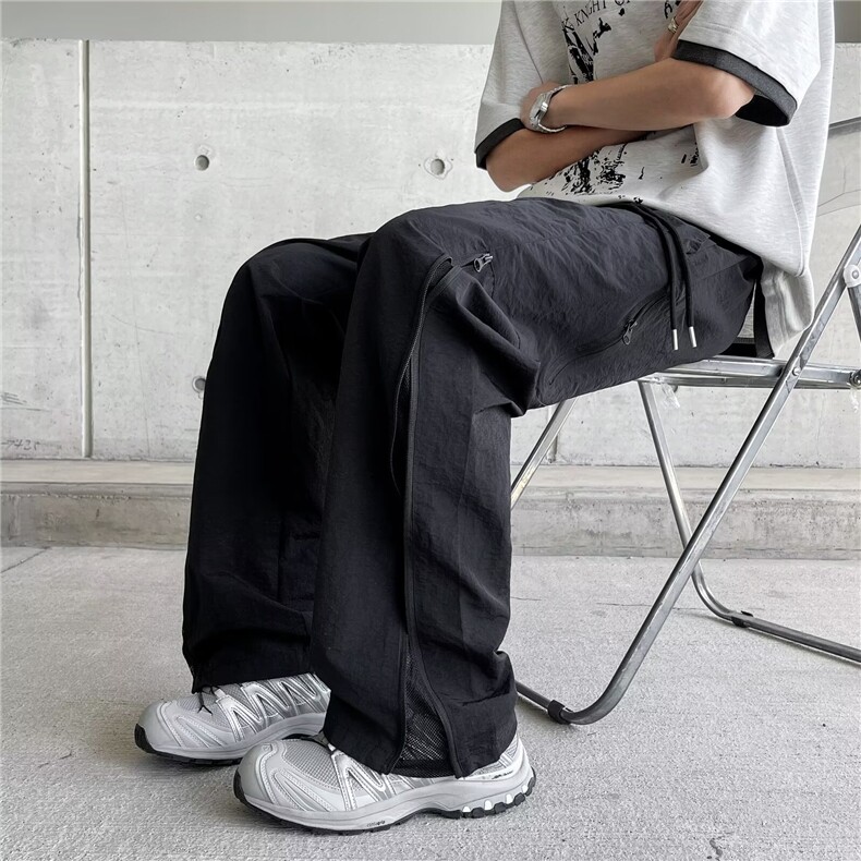 速干裤子男夏季薄款侧拉链网孔透气冲锋裤美式直筒运动裤1191P45，女装休闲裤，星座410-2