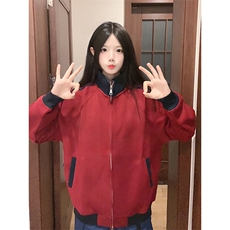 抖音得物高品质26春装美式高街重磅结构拼接织带立领卫衣外套CM42，女装短外套，电商A486-1