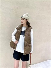 复古盘扣羽绒马甲，女装马甲，Balance Studio