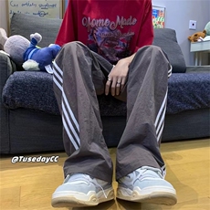 AK2308-P35杠条休闲裤子速干夏季美式高街阔腿长裤，女装休闲裤，星座617A-2