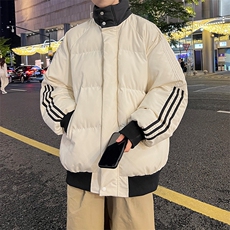 8XL-M三道杠韩系拼接立领加厚棉服三条杠棉衣面包服外套MY1706P98，男装棉衣，电商D206-1