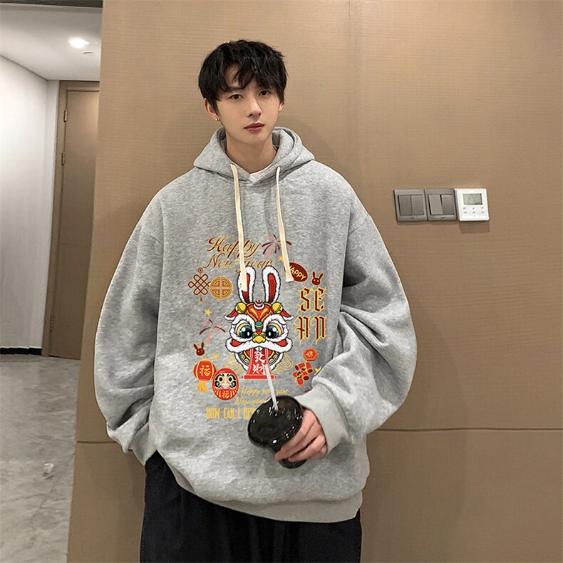 纯棉连帽卫衣男大码运动帽衫宽松薄WY2299-P35,男装卫衣,电商A040