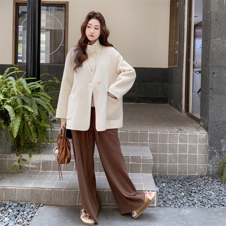 富家千金感双面呢羊毛外套马甲套装女入冬2025新款气质减龄两件套,女装毛呢外套,2C009