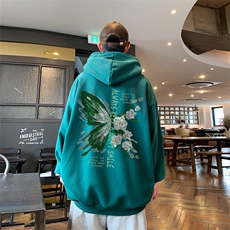 直播品质340克重磅纯色华棉美式卫衣连帽印花大码XZ517A-BK12328，男装卫衣，星座517A