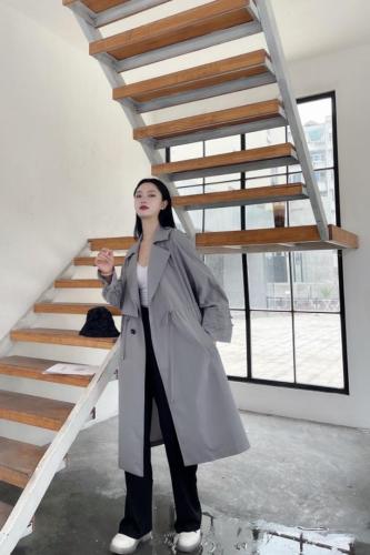 （现货）新款秋款韩版百搭风衣外套,女装风衣,QIANCHEN 谦晨