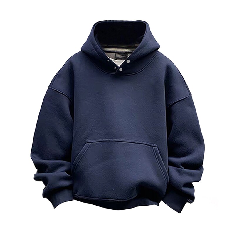 抖音得物品质二开380克全棉秋冬美式宽松两粒扣连帽卫衣CM22,男装卫衣,电商A486